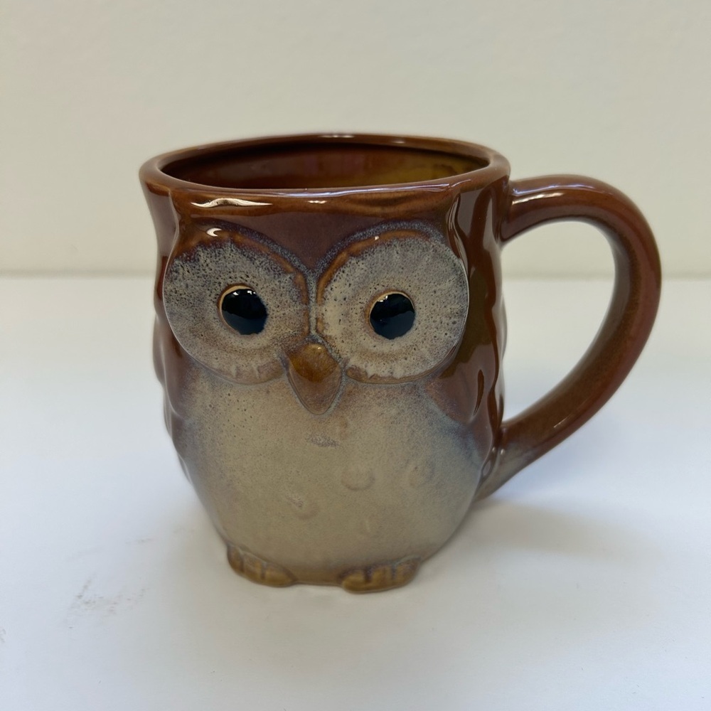 Vintage Brown Owl Ceramic Mug